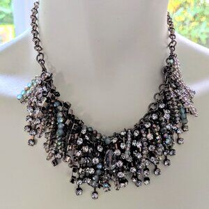 Anthropologie Clear and Colored Crystal Necklace